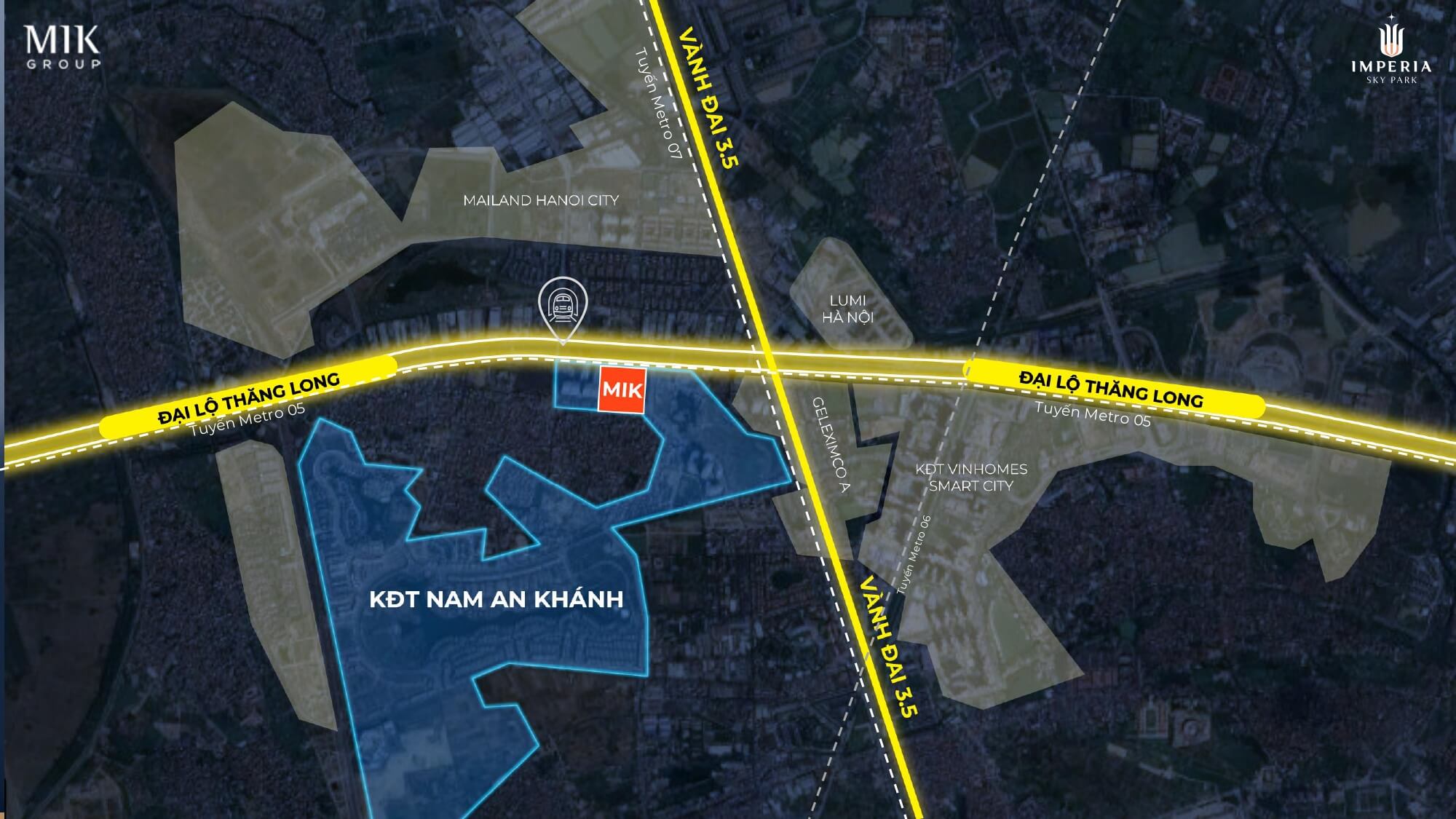 vị trí dự án imperia sky park nam an khánh