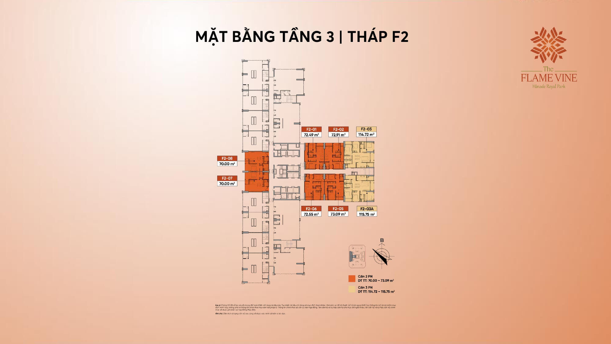 mặt bằng dự án the flame vine hh3 hinode royal park