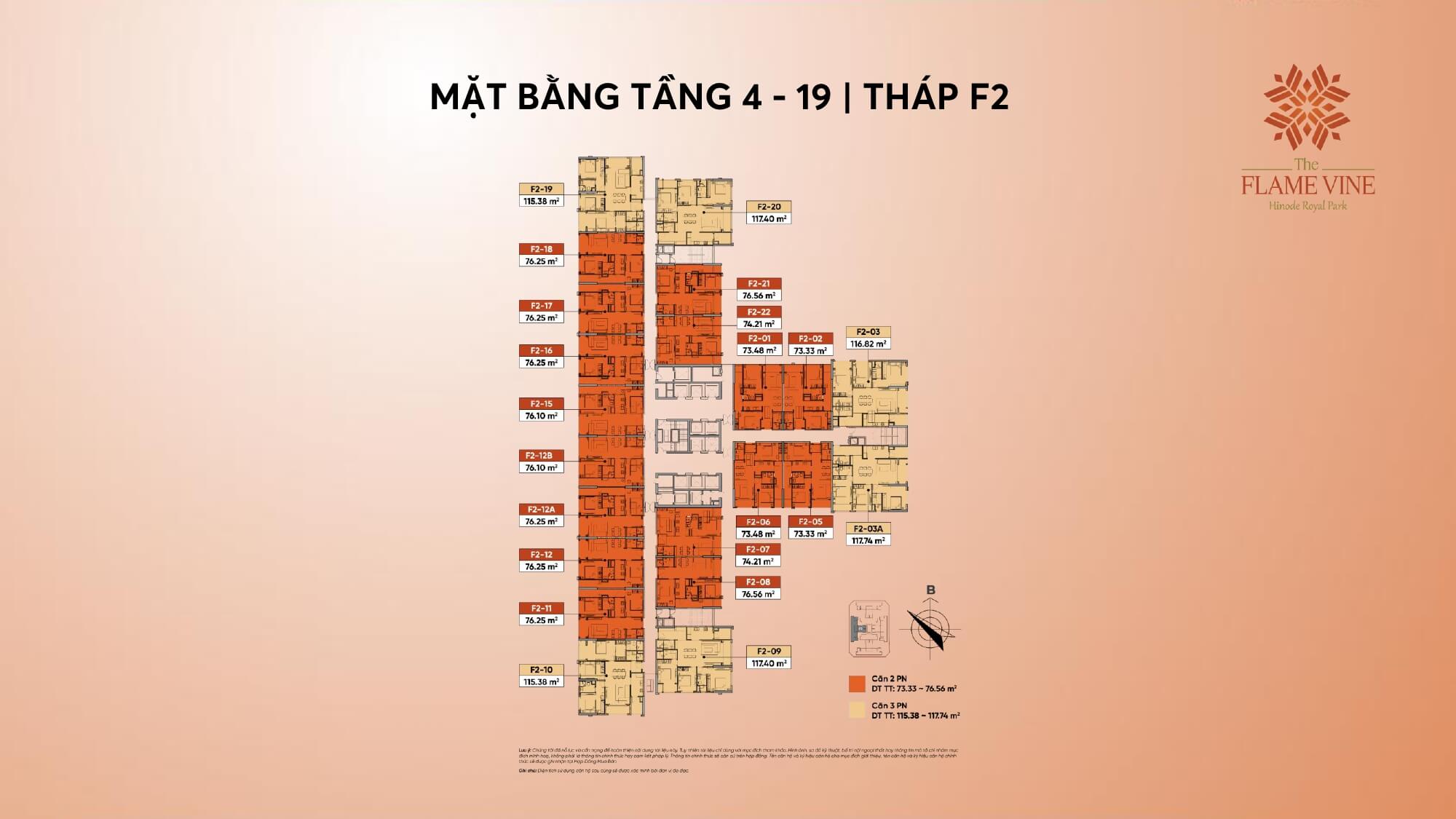 mặt bằng dự án the flame vine hh3 hinode royal park