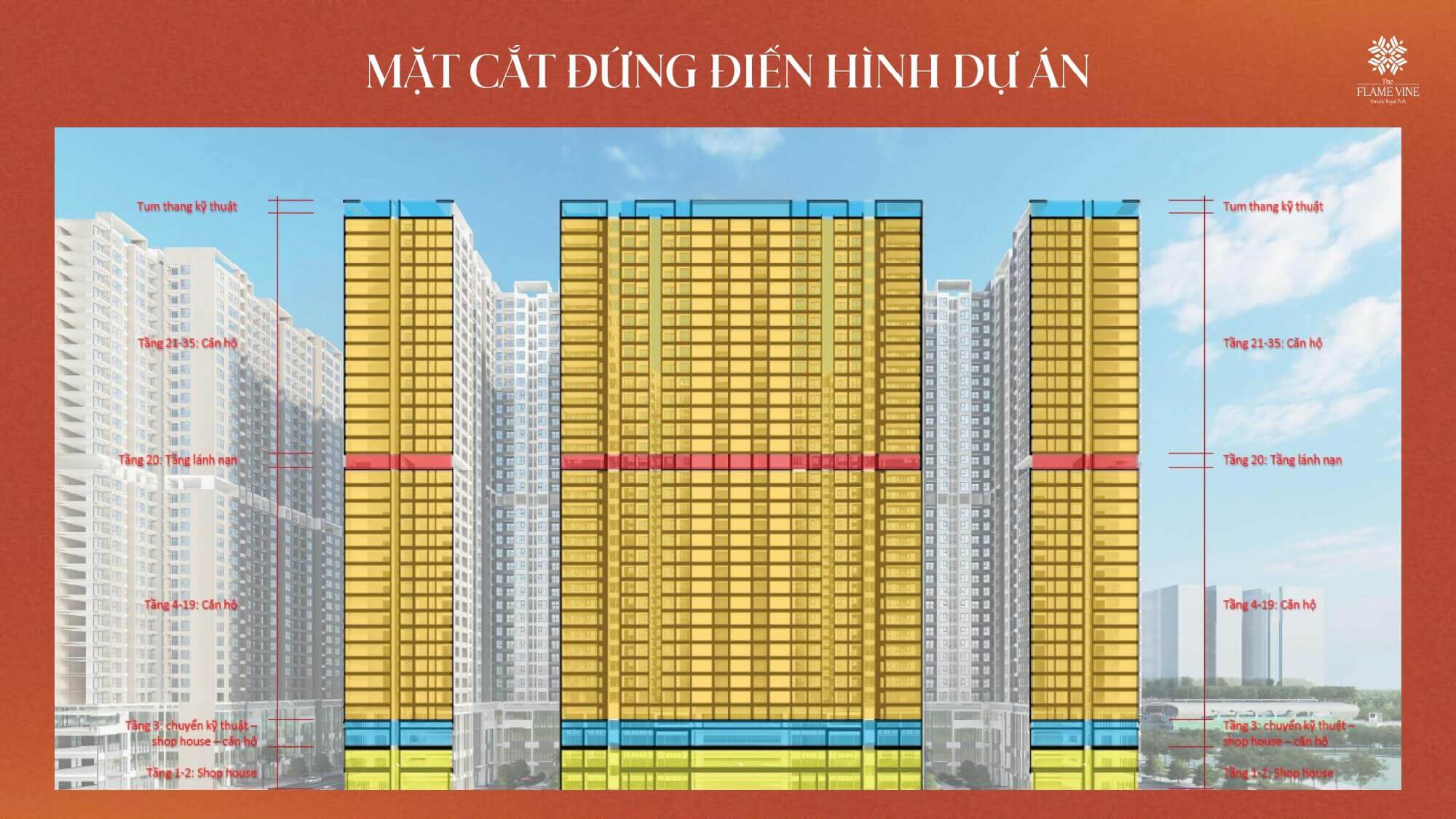 mặt bằng dự án the flame vine hh3 hinode royal park