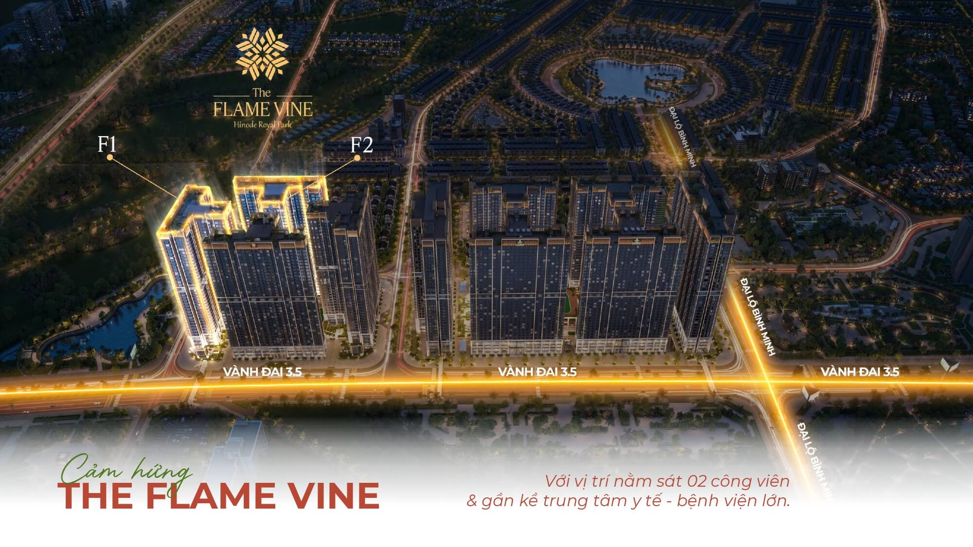 vị trí dự án the flame vine hh3 hinode royal park